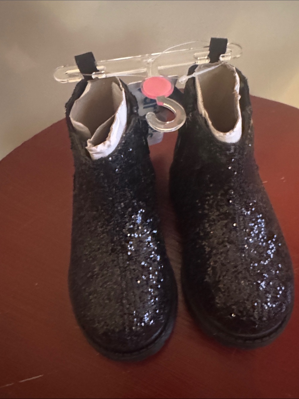 Carters Infant Black Sequin Ankle Boots - Kids Shoes